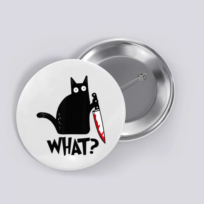 Cat What Funny Black Cat Murderous Cat With Knife Button