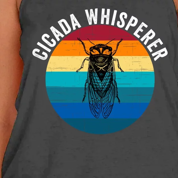 Cicada Whisperer Funny Cicada Nature Lover Cicada Emergence Bug Enthusiast Women's Knotted Racerback Tank