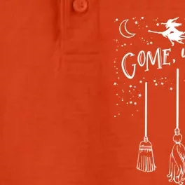 Come We Fly Witch Mop Broom Vacuum Flying Halloween Gift Dry Zone Grid Performance Polo