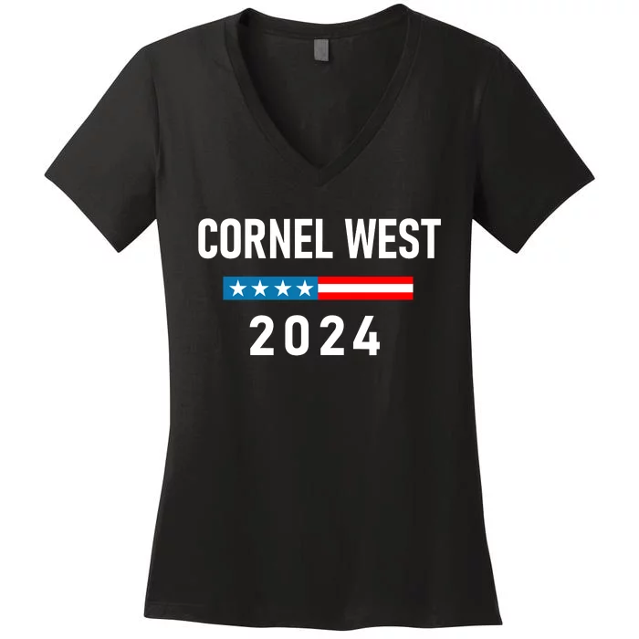 Cornel West For President Cornel West 2024 Women's V-Neck T-Shirt