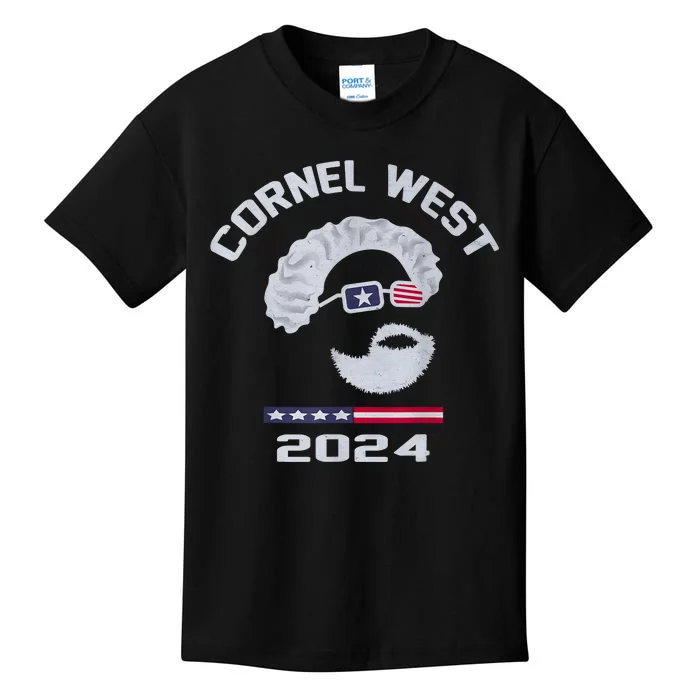 Cornel West For President 2024 Portrait Cornel West 253 Kids T-Shirt