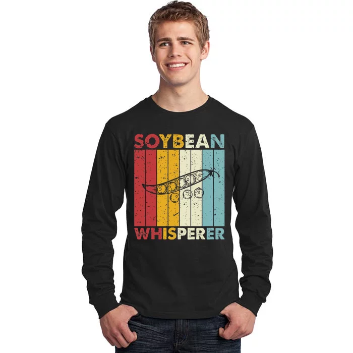 Crops Whisperer Farming Farmer Vintage Soybean Tall Long Sleeve T-Shirt