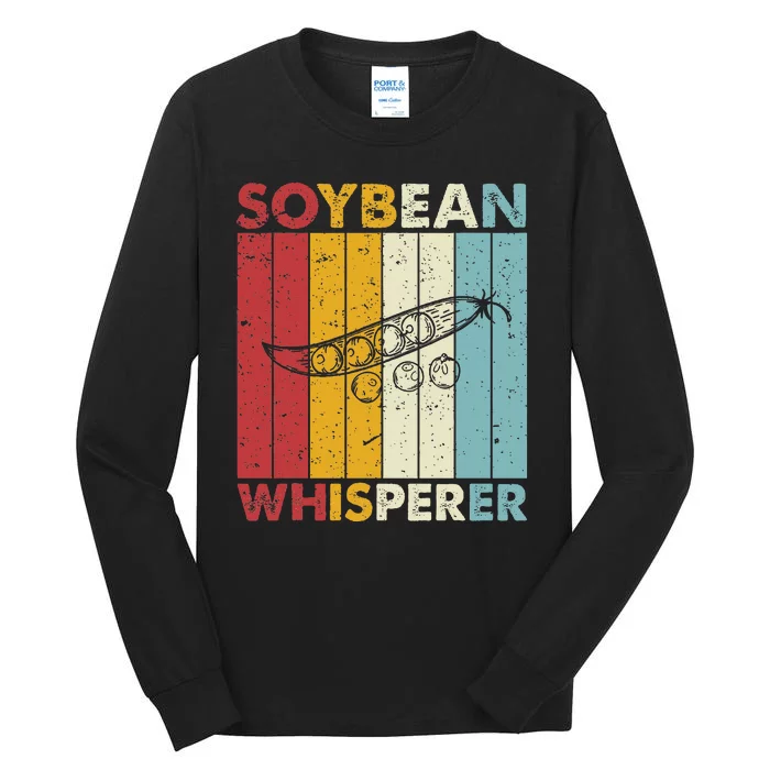 Crops Whisperer Farming Farmer Vintage Soybean Tall Long Sleeve T-Shirt