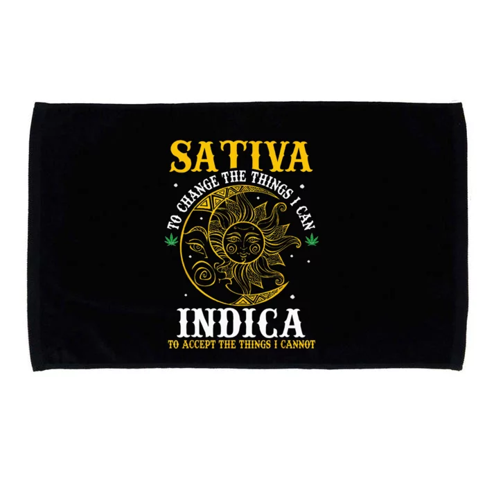 Cannabis Weed Fun Sativa To Change The Things I Can Indica Microfiber Hand Towel