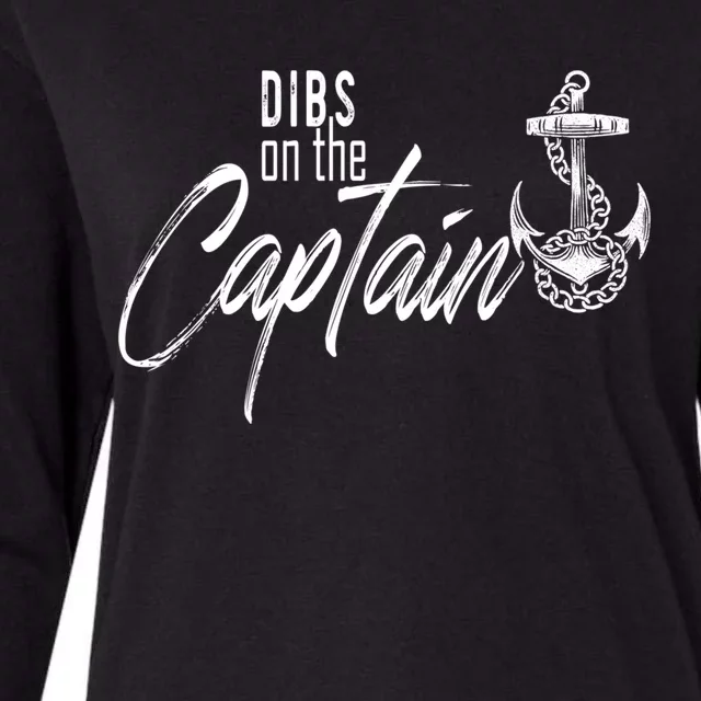 Captain Wife Funny Dibs On The Captain Gift Womens Cotton Relaxed Long Sleeve T-Shirt