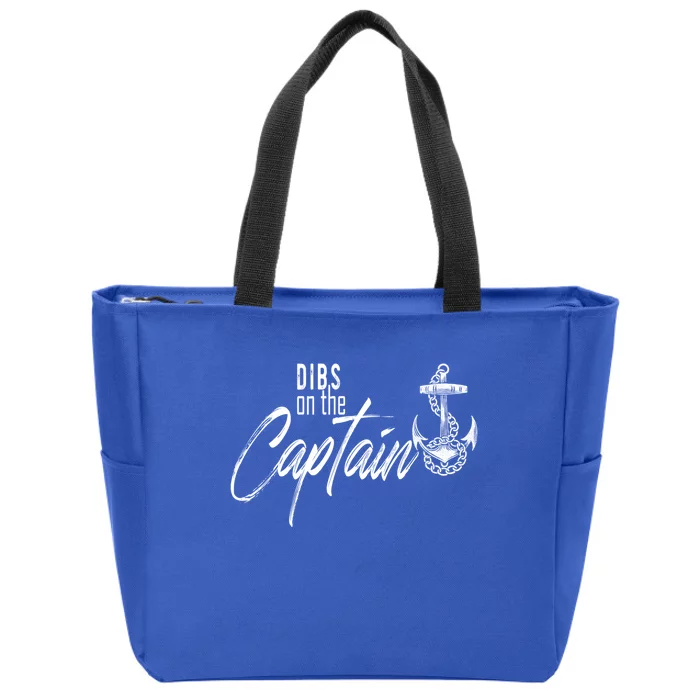 Captain Wife Funny Dibs On The Captain Gift Zip Tote Bag