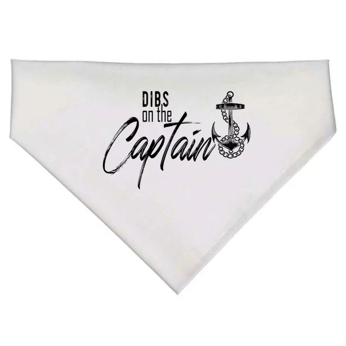 Captain Wife Funny Dibs On The Captain Gift USA-Made Doggie Bandana