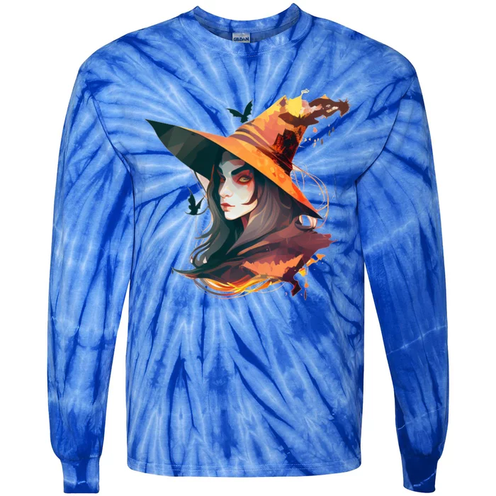 Cool Witch Face Gift Tie-Dye Long Sleeve Shirt