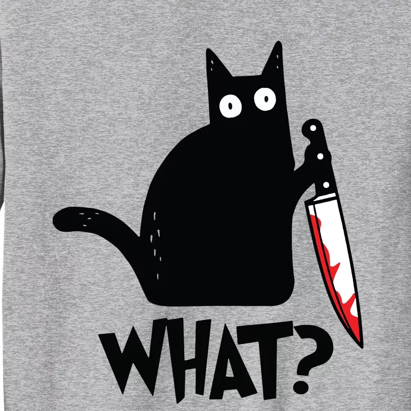 Cat What Funny Black Cat Murderous Cat With Knife Sweatshirt