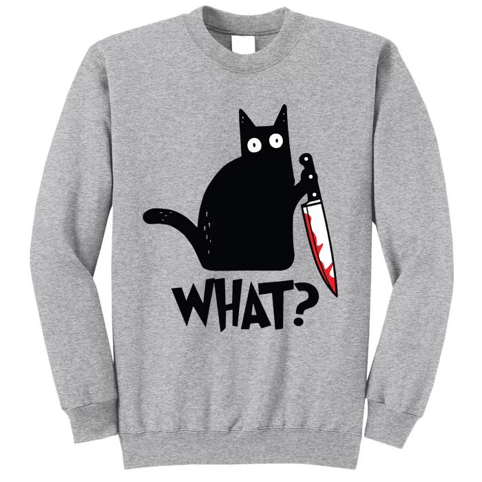 Cat What Funny Black Cat Murderous Cat With Knife Sweatshirt