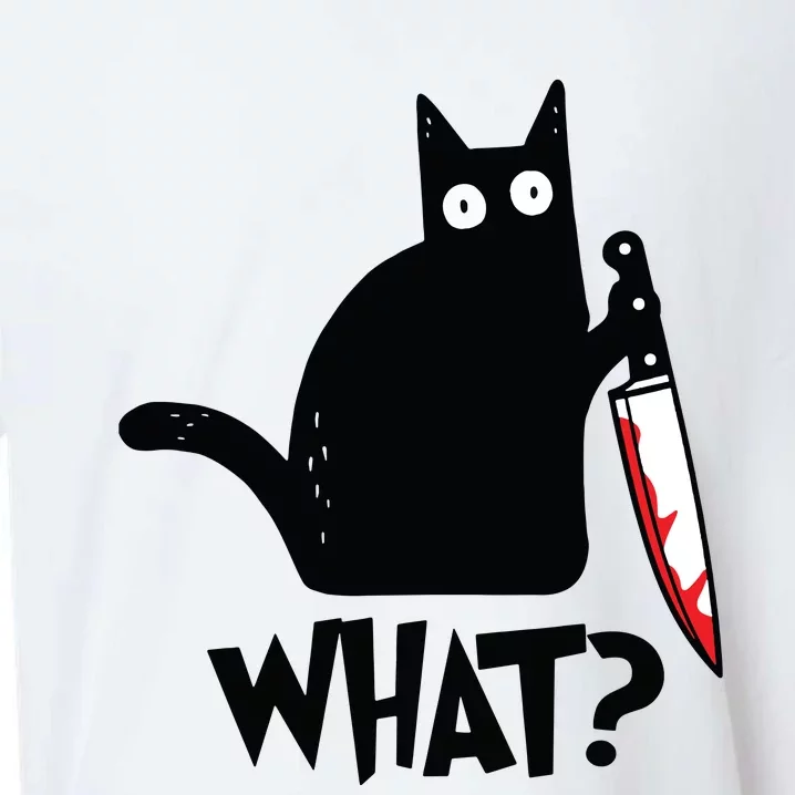 Cat What Funny Black Cat Murderous Cat With Knife Sueded Cloud Jersey T-Shirt