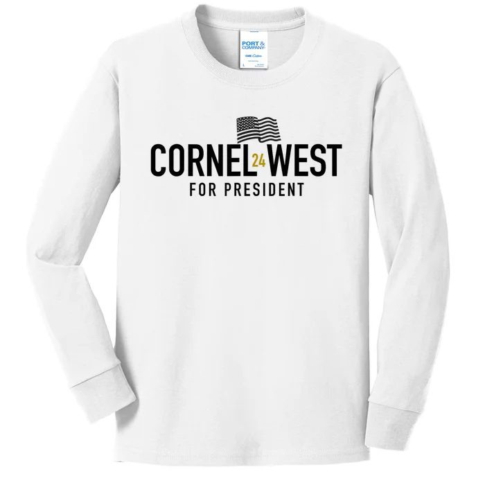 Cornel West For President Cornel West 2024 Kids Long Sleeve Shirt