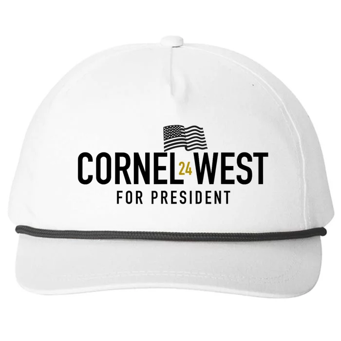 Cornel West For President Cornel West 2024 Snapback Five-Panel Rope Hat