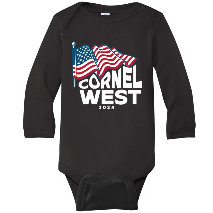 Cornel West For President Cornel West 2024 Baby Long Sleeve Bodysuit