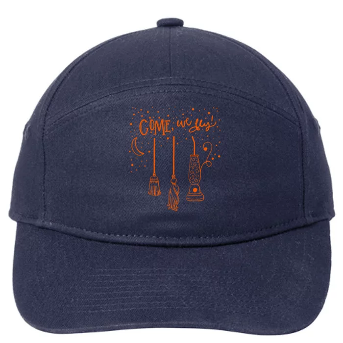 Come We Fly Basic Witch Broom Happy Halloween Funny Gift 7-Panel Snapback Hat