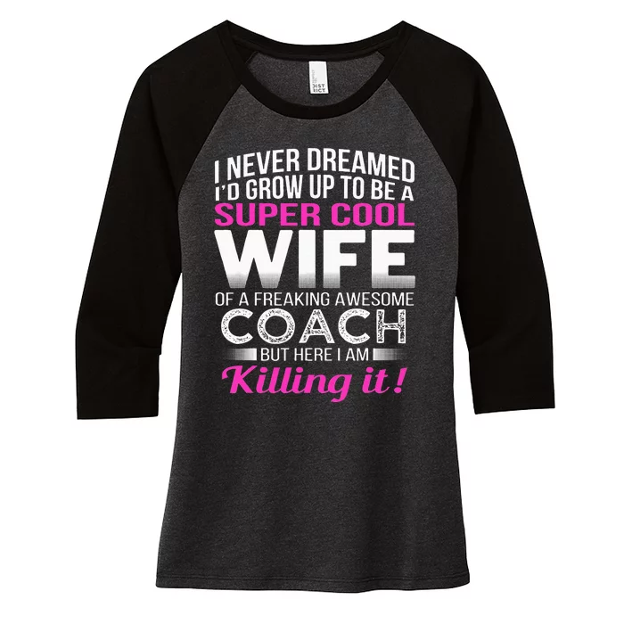 Coachs Wife Funny Gift For Wife Of Coach Women's Tri-Blend 3/4-Sleeve Raglan Shirt