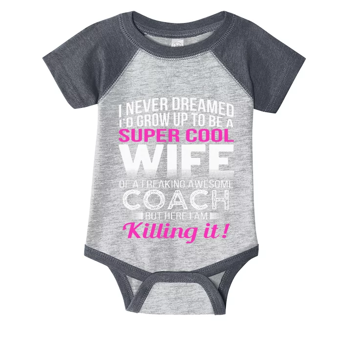 Coachs Wife Funny Gift For Wife Of Coach Infant Baby Jersey Bodysuit