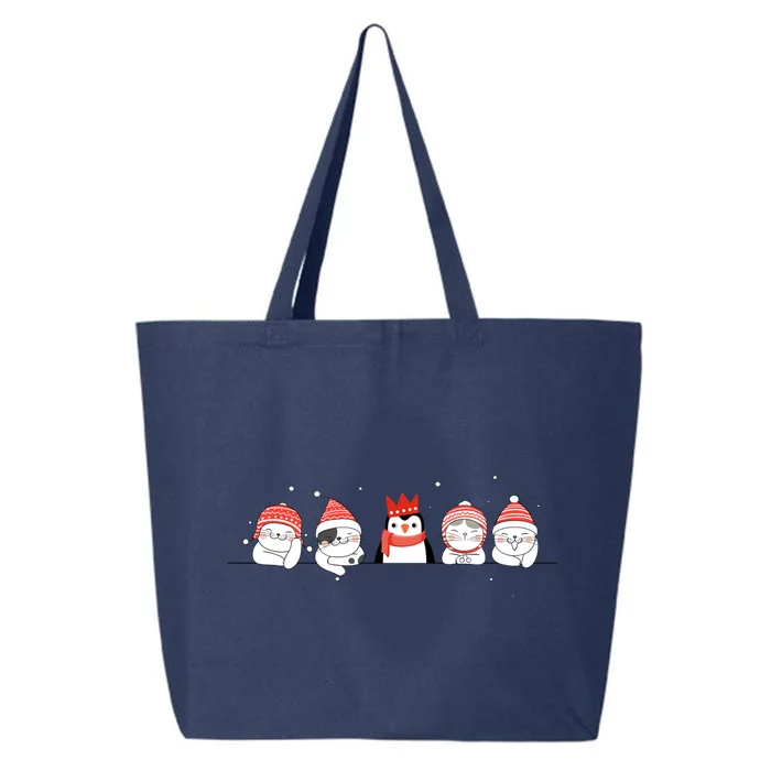 Christmas Winter Festive Penguin Cats Holiday Party Great Gift 25L Jumbo Tote