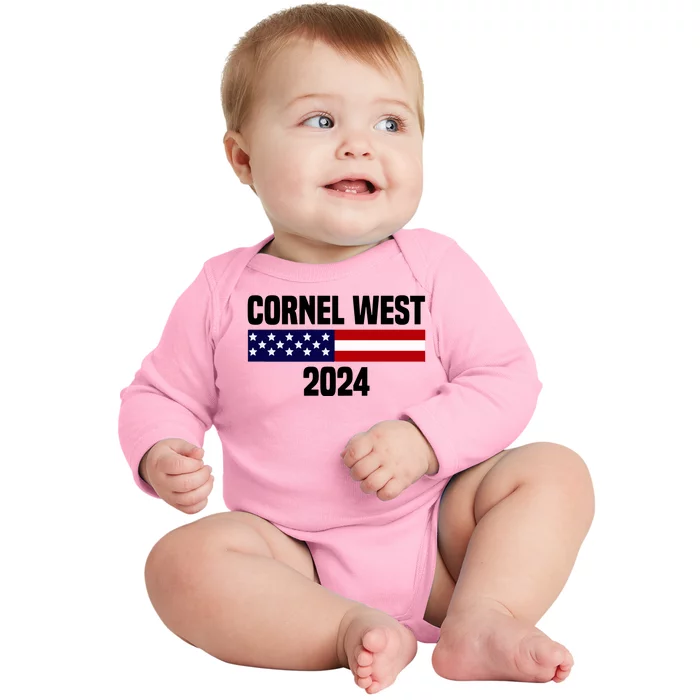 Cornel West For President 2024 Baby Long Sleeve Bodysuit