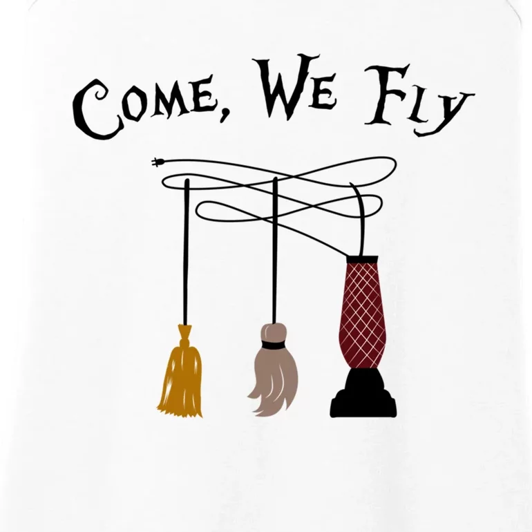 Come We Fly Funny Halloween Witches Mop Broom Vacuum Cute Gift Ladies Essential Tank