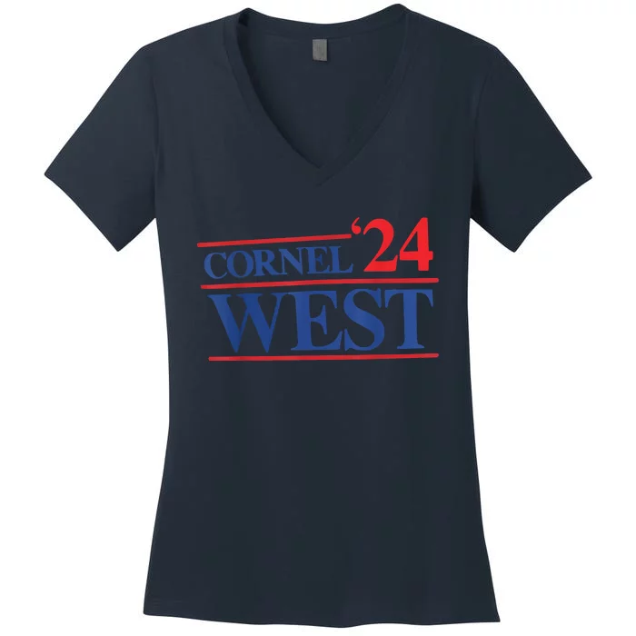 Cornel West For President Cornel West 2024 Women's V-Neck T-Shirt