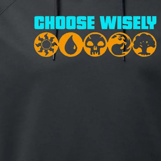 Choose Wisely Gamer M.A.N.A Symbols Gathering Magic Performance Fleece Hoodie