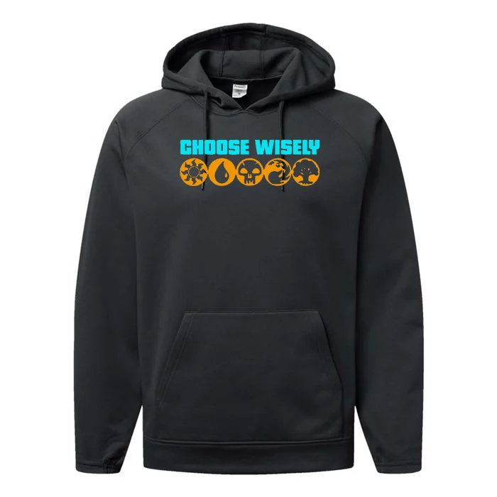 Choose Wisely Gamer M.A.N.A Symbols Gathering Magic Performance Fleece Hoodie