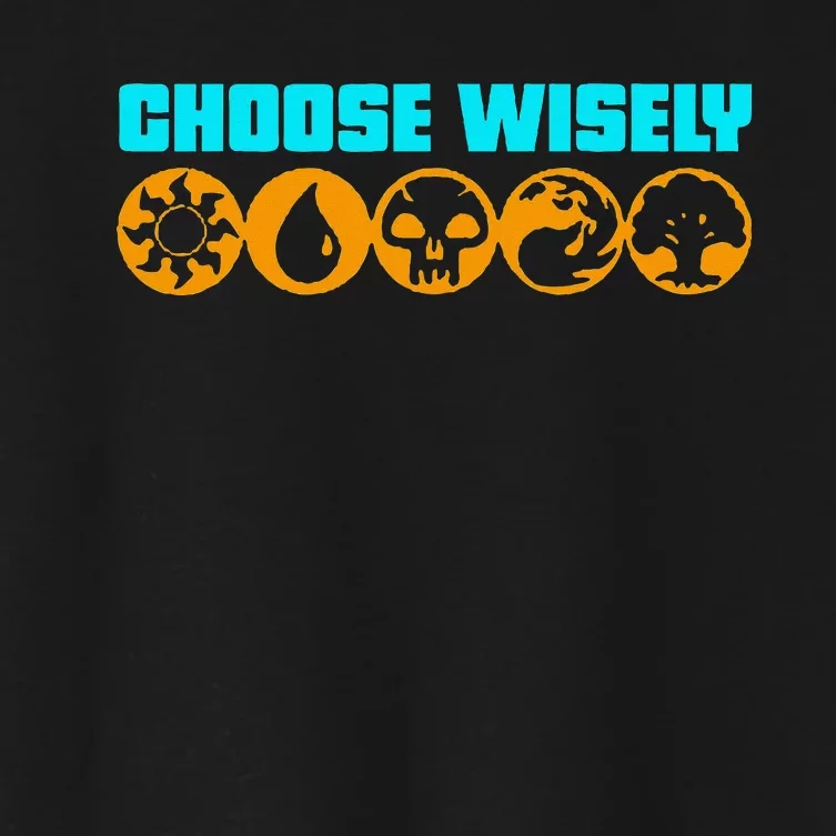 Choose Wisely Gamer M.A.N.A Symbols Gathering Magic Women's Crop Top Tee