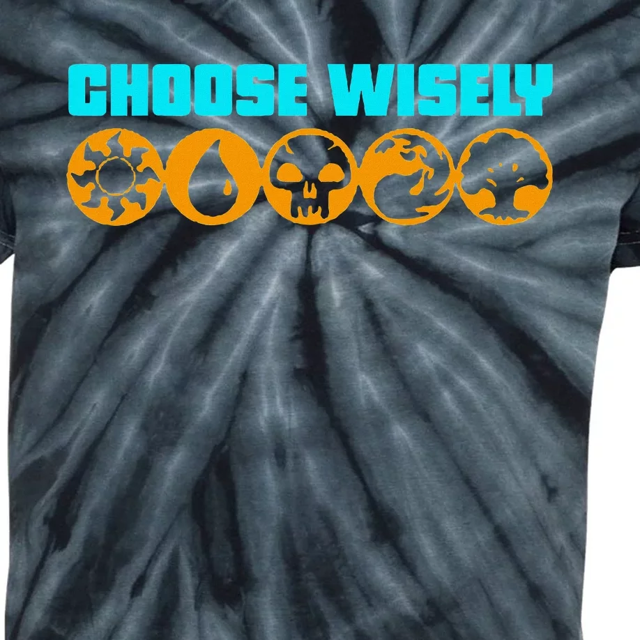 Choose Wisely Gamer M.A.N.A Symbols Gathering Magic Kids Tie-Dye T-Shirt