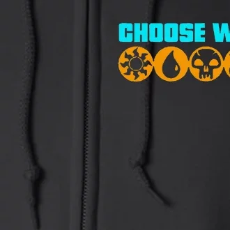 Choose Wisely Gamer M.A.N.A Symbols Gathering Magic Full Zip Hoodie