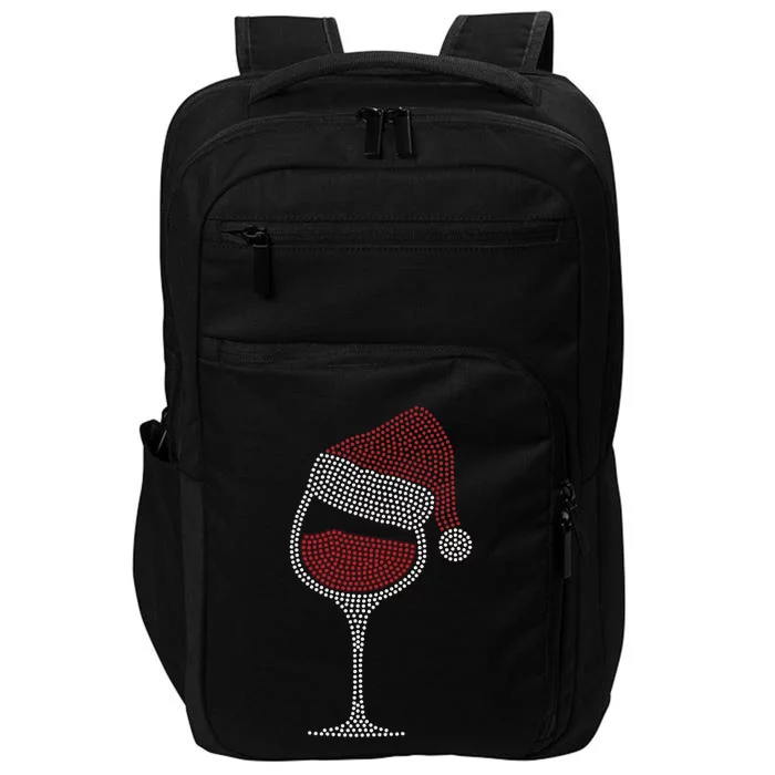 Christmas Wine Glass Gift Wine Glasses Santa Hat Funny Gift Impact Tech Backpack