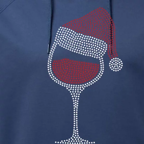 Christmas Wine Glass Gift Wine Glasses Santa Hat Funny Gift Performance Fleece Hoodie