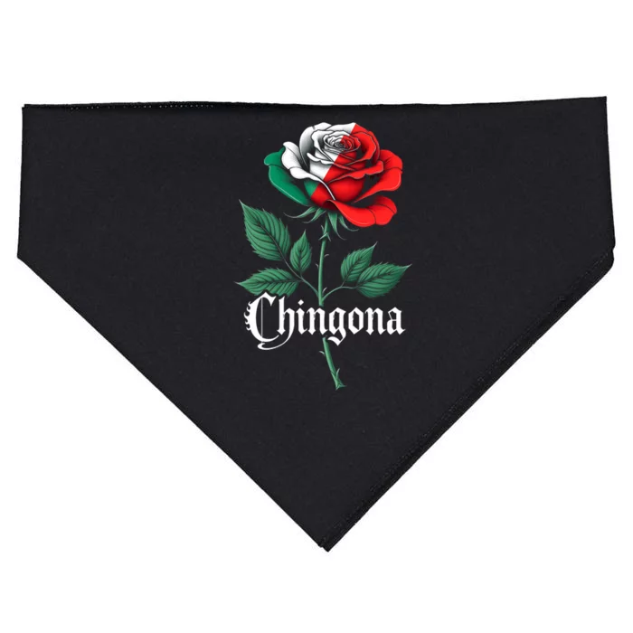 Chingona Women Girl Mexico Mexican Independence Day Flag USA-Made Doggie Bandana