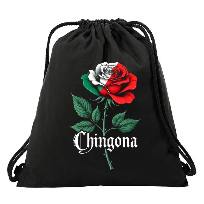 Chingona Women Girl Mexico Mexican Independence Day Flag Drawstring Bag