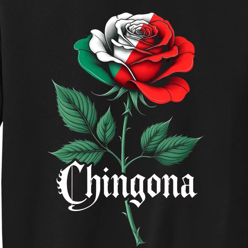 Chingona Women Girl Mexico Mexican Independence Day Flag Tall Sweatshirt