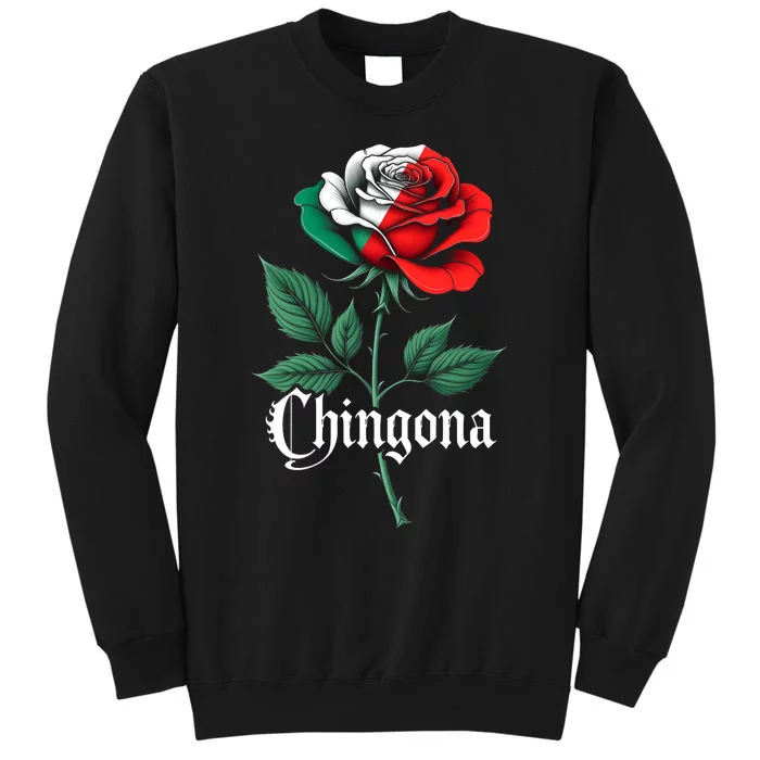 Chingona Women Girl Mexico Mexican Independence Day Flag Tall Sweatshirt