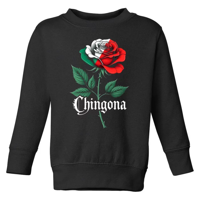 Chingona Women Girl Mexico Mexican Independence Day Flag Toddler Sweatshirt