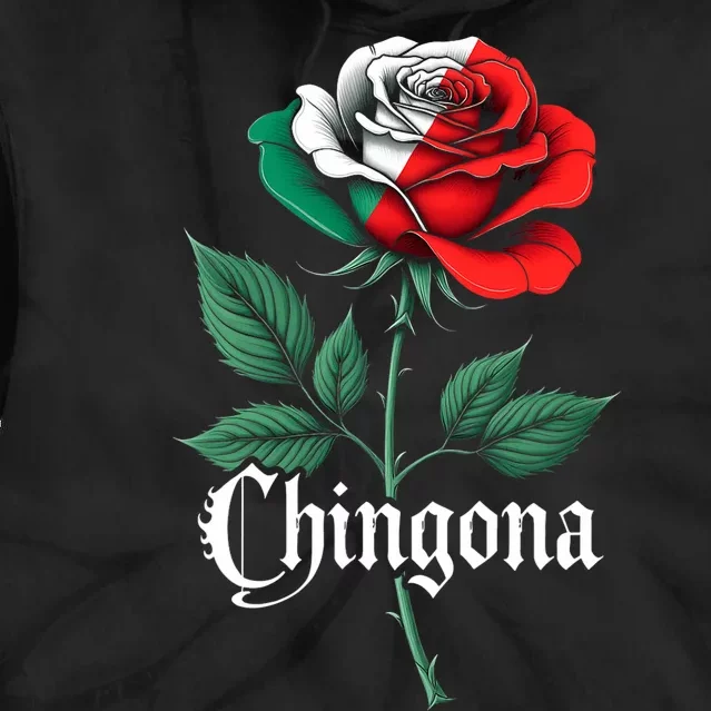 Chingona Women Girl Mexico Mexican Independence Day Flag Tie Dye Hoodie