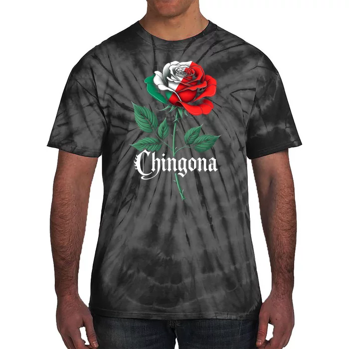 Chingona Women Girl Mexico Mexican Independence Day Flag Tie-Dye T-Shirt