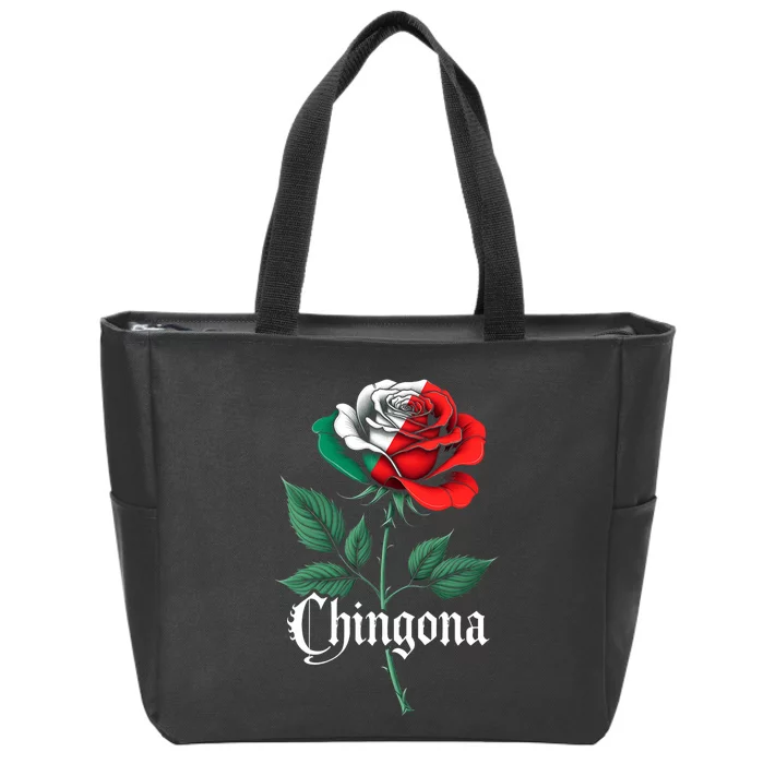 Chingona Women Girl Mexico Mexican Independence Day Flag Zip Tote Bag