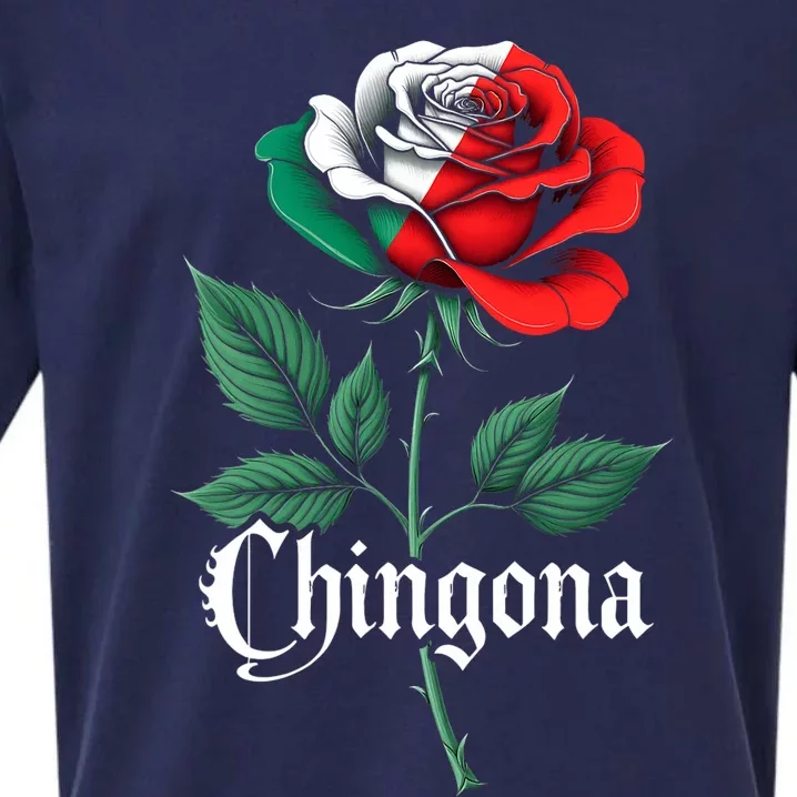 Chingona Women Girl Mexico Mexican Independence Day Flag Sueded Cloud Jersey T-Shirt