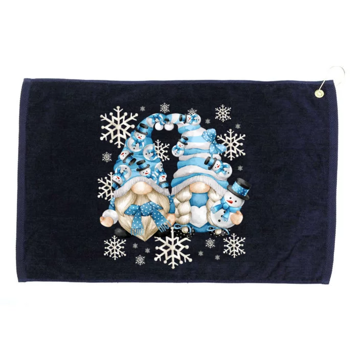 Cute Winter Gnome Gift Funny Snow Decor With Snowflakes Funny Gift Grommeted Golf Towel