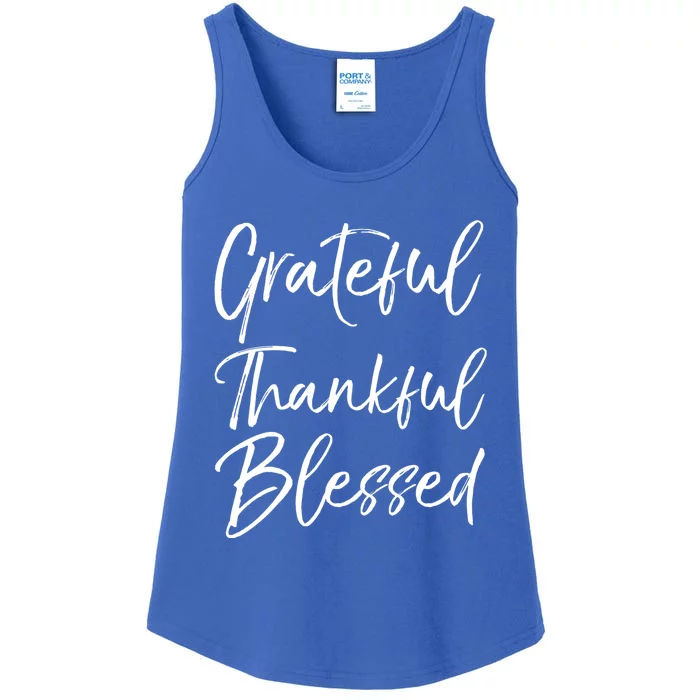 Christian Worship Gift Grateful Thankful Blessed Great Gift Ladies Essential Tank