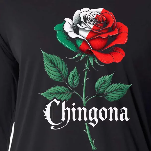 Chingona Women Girl Mexico Mexican Independence Day Flag Gift Cooling Performance Long Sleeve Crew