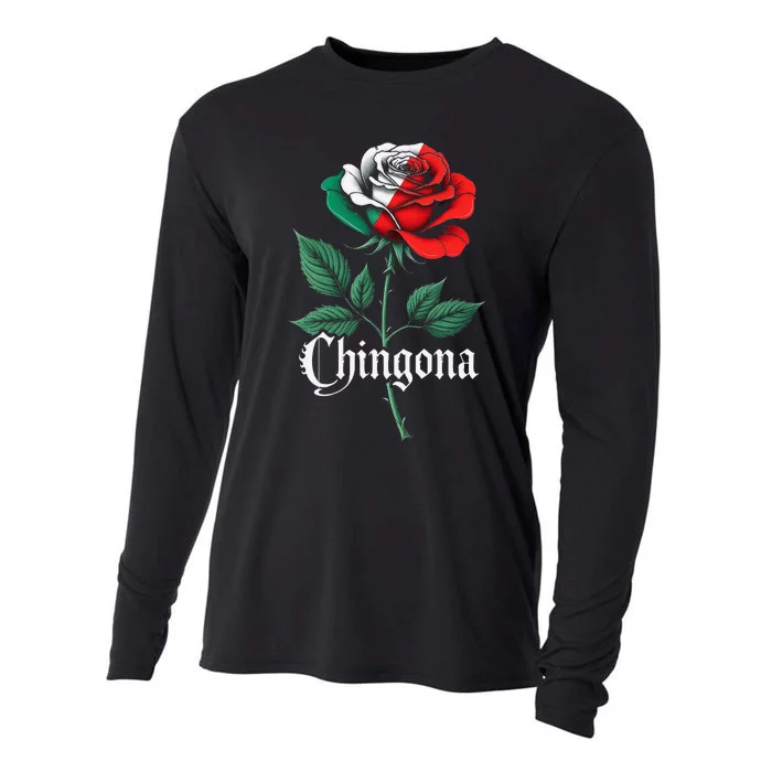 Chingona Women Girl Mexico Mexican Independence Day Flag Gift Cooling Performance Long Sleeve Crew