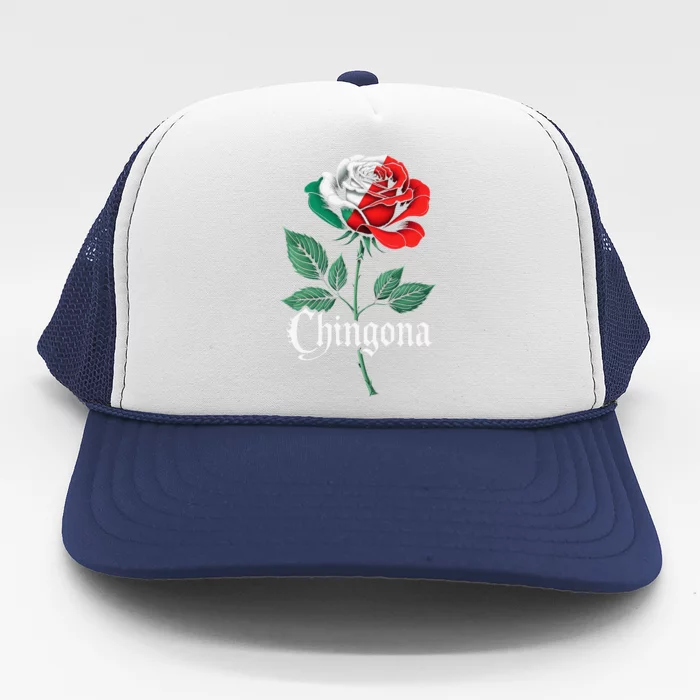 Chingona Women Girl Mexico Mexican Independence Day Flag Gift Trucker Hat