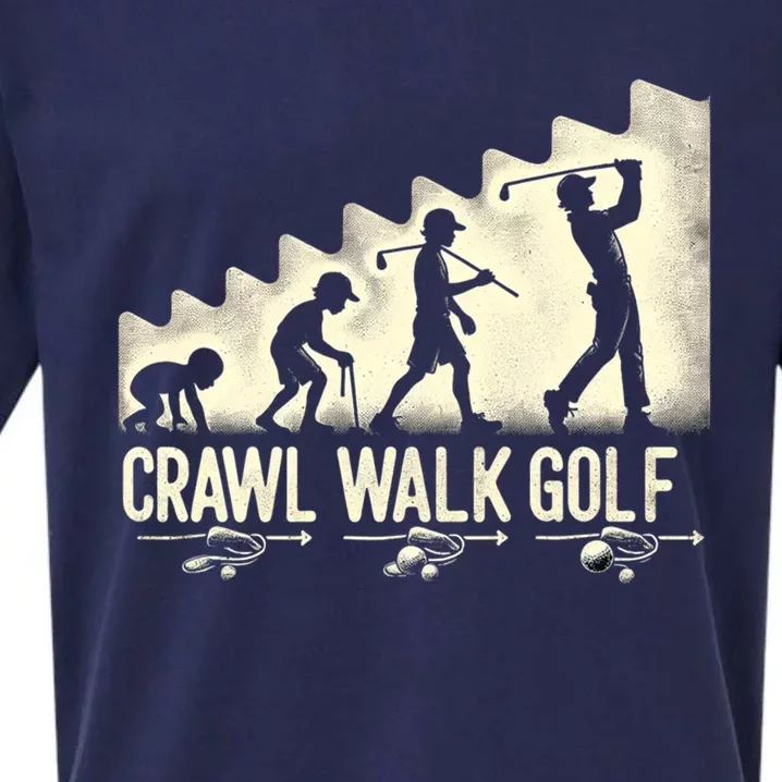 Crawl Walk Golf Cute Gift Sueded Cloud Jersey T-Shirt