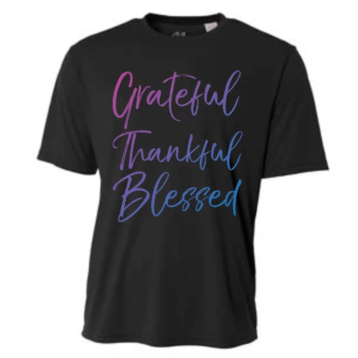 Christian Worship Gift Grateful Thankful Blessed Gift Cooling Performance Crew T-Shirt