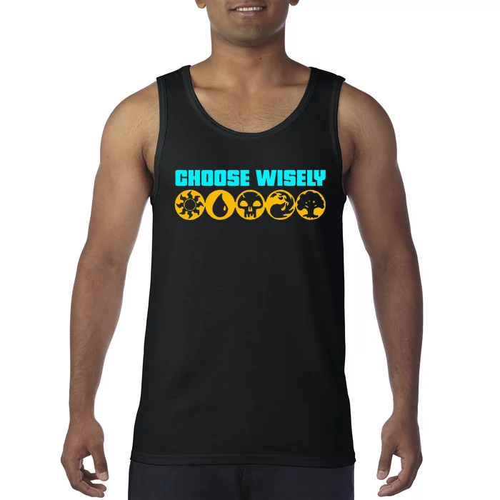 Choose Wisely Gamer Mana Symbols Gathering Magic Tank Top