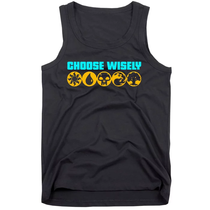 Choose Wisely Gamer Mana Symbols Gathering Magic Tank Top